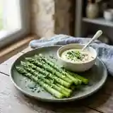 Asperges fraîches et mayonnaise légère aux petits-suisses : recette facile et gourmande