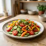 Assiette estivale colorée de mini-légumes frais