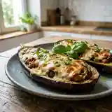 Aubergines Farcies à la Mozzarella Fondante et Herbes Fraîches