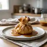 Aumônière aux pommes fondantes et coulis de caramel onctueux