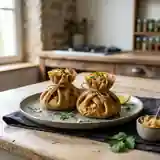 Aumônières de haddock à la choucroute façon indienne