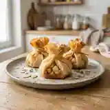 Aumônières poires amandines croustillantes