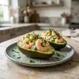 Avocat farci aux crevettes fraîches et herbes aromatiques, recette facile et gourmande