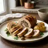 Ballottine de poulet farcie aux champignons et fines herbes