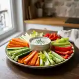 Bâtonnets de légumes croquants avec sauce yaourt fraîcheur pour apéritif