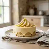Bavarois aux poires onctueux avec biscuit à la cuillère moelleux