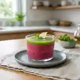 Bavarois de betterave au gingembre frais et coulis rafraîchissant de concombre