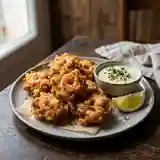 Beignets de crevettes croustillants aux oignons caramélisés