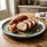 Blanc de poulet enroulé de lard fumé croustillant