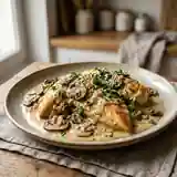 Blancs de poulet à la crème et champignons savoureux