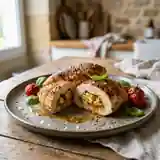 Blancs de poulet farcis aux deux pestos et ricotta fondante
