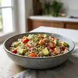 Blé perlé, avocat fondant et surimi frais