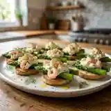 Bouchées gourmandes aux asperges vertes et crevettes fraîches