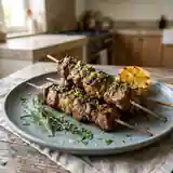 Brochettes d'agneau marinées aux herbes fraîches : recette savoureuse et facile
