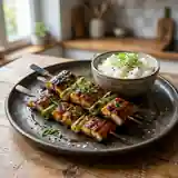 Brochettes d'anguille grillée savoureuse