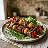 Brochettes de bœuf fondantes miel et marrons