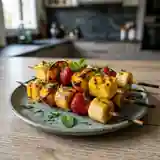 Brochettes de fruits grillés sucrées pour barbecue