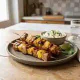 Brochettes de porc marinées à l'ananas : recette facile et économique