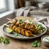 Brochettes de porc au curry