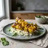 Brochettes de poulet au curry et banane : recette savoureuse et exotique