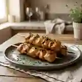 Brochettes de poulet laquées soja et miel