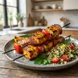 Brochettes de tofu mariné aux épices douces, savoureuses et healthy