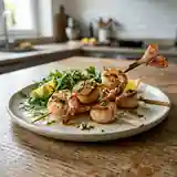 Brochettes gourmandes de langoustines et Saint-Jacques grillées