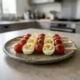 Brochettes gourmandes d'œufs et tomates fraîches