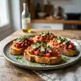 Bruschetta gourmande aux sardines fraîches et tomates