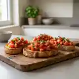 Bruschette Italiennes Gourmandes aux Tomates Fraîches et Basilic