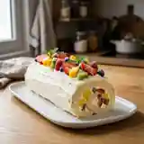 Bûche blanche aux fruits facile et rapide