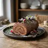 Bûche de Noël à la mousse au chocolat fondante et légère