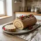 Bûche de Noël aux Marrons et Crème Vanillée