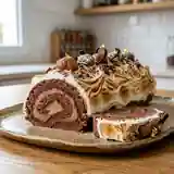Bûche de Noël choco-marrons meringuée : dessert festif gourmand