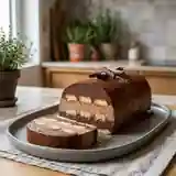 Bûche gourmande aux deux chocolats sans cuisson