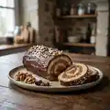 Bûche gourmande aux noix et chocolat noir