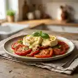 Cabécou chaud sur lit de tomates fraîches parfumées