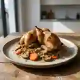 Cailles rôties au nid de champignons