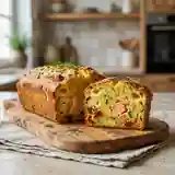 Cake moelleux au saumon frais, courgettes et tomates séchées