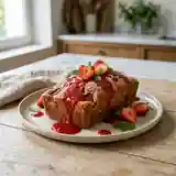 Cake moelleux aux fraises fraîches et coulis gourmand