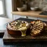 Camembert rôti à la braise et Armagnac coulant
