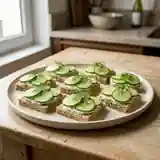 Canapés frais au concombre et fromage frais pour apéritif