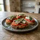 Canapés gourmands aux sardines et tomate fraîche