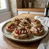 Canapés gourmands de cailles aux raisins frais