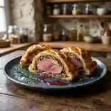 Canard en croûte croustillante au foie gras et champignons