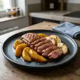 Canard sauvage rôti aux pommes caramélisées, recette gourmande