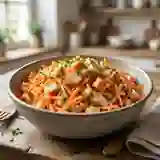 Carottes râpées au surimi et mayonnaise citronnée