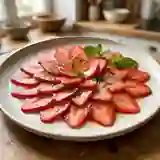 Carpaccio de fraises et menthe fraîche