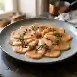 Carpaccio de saumon soyeux au poivre vert