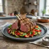 Carré d'agneau épicé et légumes fondants